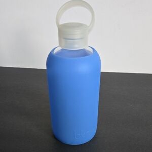 BKR Glass Water Bottle Silicone Sleeve 16 oz Periwinkle Blue Travel Work Kids